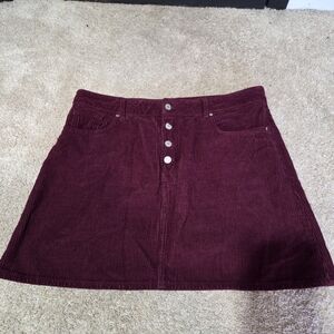 Burgundy Corduroy Skirt